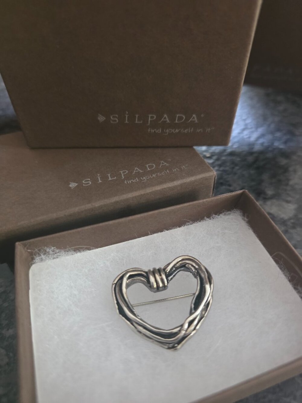 SILPADA DESIGNS STERLING SILVER HEART PIN